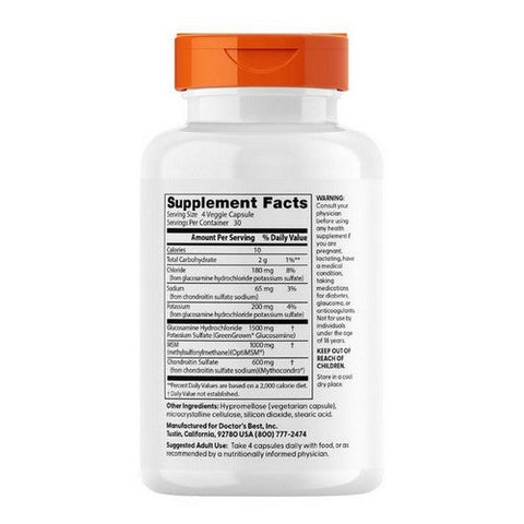 Doctors Best, Vegan Glucosamine Chondroitin MSM, 120 Veg Caps