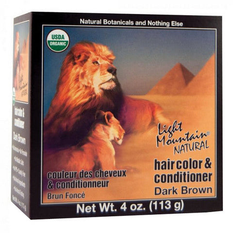 Light Mountain, Natural Hair Color & Conditioner, Dark-Brown 4 Oz