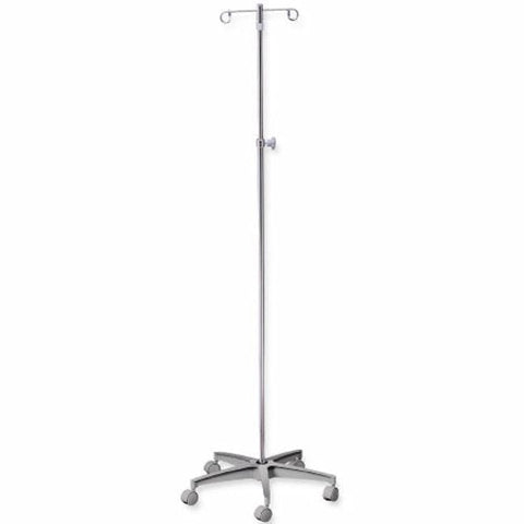 IV Stand Floor Stand McKesson 2-Hook 5-Leg, Dual-Wheel Nylon Casters, Cast Aluminum Base 1 Each by McKesson