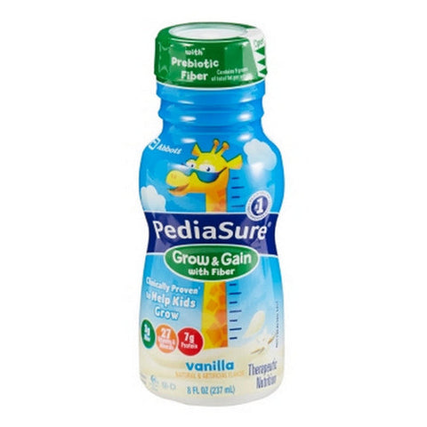 Abbott Nutrition, Pediatric Oral Supplement PediaSure  Grow & Gain with Fiber Vanilla Flavor 8 oz. Bottle Ready to Use, Count of 24