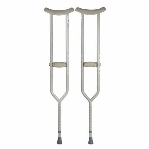 Underarm Crutches McKesson Steel Frame Adult 500 lbs. Weight Capacity Push Button / Wing Nut Adjustm 1 Pair by McKesson