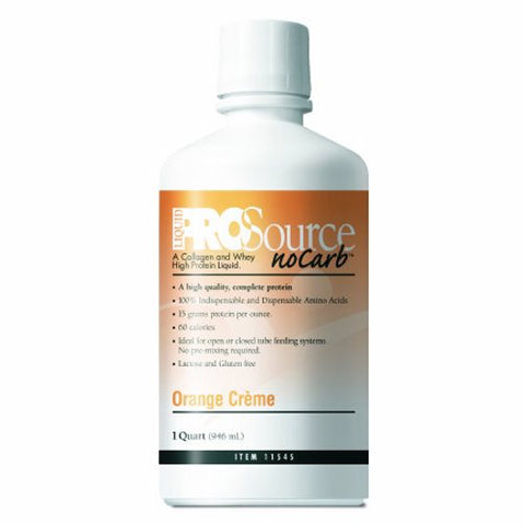 Medtrition, Protein Supplement ProSource NoCarb Orange Cr��me Flavor 32 oz. Bottle Ready to Use, Count of 4