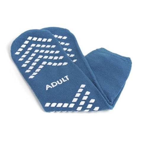 Slipper Socks McKesson Large Teal Above the Ankle Teal 2 Pairs by McKesson