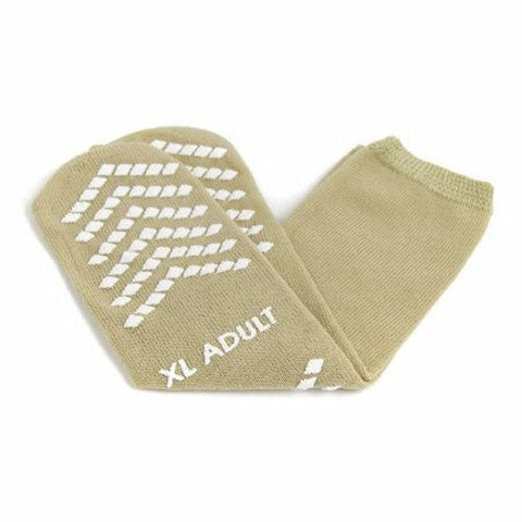 Slipper Socks McKesson Adult X-Large Tan Above the Ankle Tan 2 Pairs by McKesson