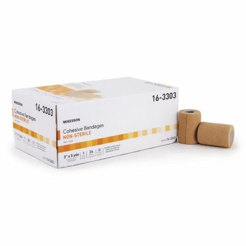 McKesson, Cohesive Bandage 3 Inch X 5 Yard Self-adherent Closure Tan NonSterile 16-3303, 1 Pack