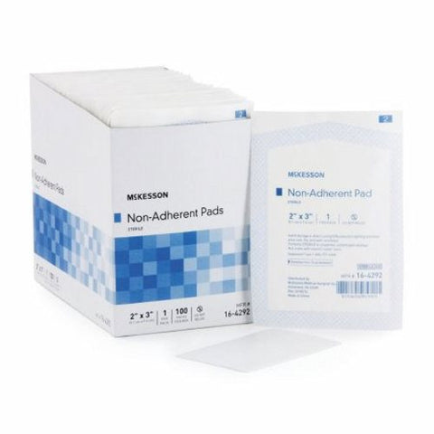 Non-Adherent Dressing McKesson Nylon / Polyester Blend 2 X 3 Inch Sterile Case of 1200 by McKesson