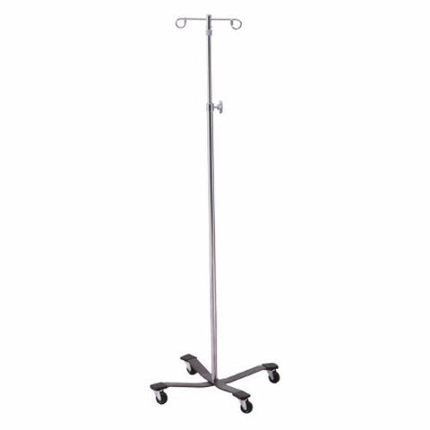 IV Stand Floor Stand McKesson 2-Hook 4-Leg, Rubber Wheel, Ball-Bearing Casters, 22 Inch Epoxy-Coated 1 Each by McKesson