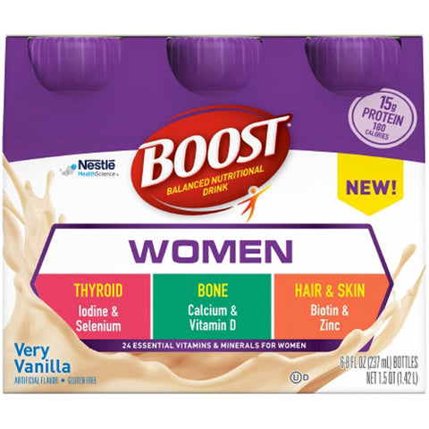 Boost Balanced Nutritional Drink for Women Vanilla Flavor, Case of 24 by Nestle Healthcare Nutrition