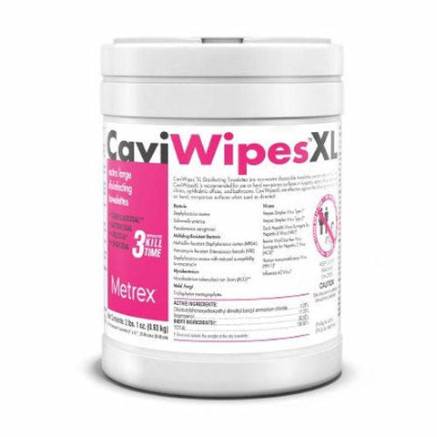 Surface Disinfectant CaviWipes Alcohol Based Wipe 66 Count NonSterile Canister Disposable Alcohol Sc 66 Count by Metrex Research