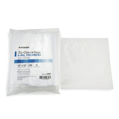 McKesson, Zip Closure Bag McKesson 12 X 12 Inch Polyethylene Clear, Case Of 10