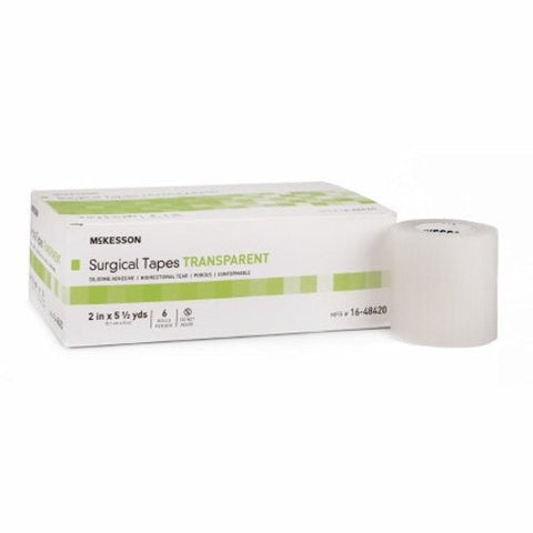 McKesson, Medical Tape Transparent 2 Inch X 5.5 Yard Plastic Silicone NonSterile 16-48420, Case Of 60