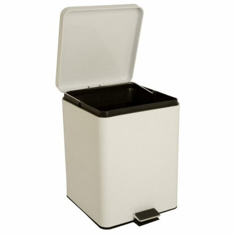 Trash Can with Plastic Liner McKesson 20 Quart Square White Steel Step On White 1 Each by McKesson