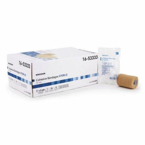 McKesson, Cohesive Bandage 3 Inch X 5 Yard Self-Adherent Closure Tan Sterile 16-53333, Count of 1