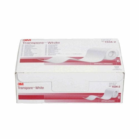 3M, Medical Tape White 2 Inch X 10 Yard Plastic NonSterile 1534-2, Box Of 6