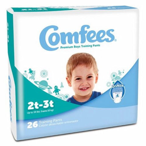 Male Toddler Training Pants Comfees  Pull On with Tear Away Seams 2T to 3T Disposable Moderate Absor Boys Case of 156 by Attends