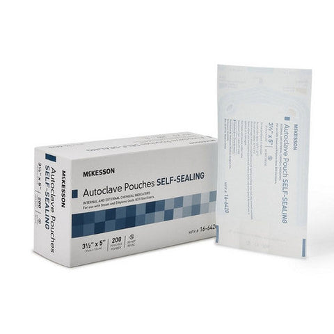 McKesson, Sterilization Pouch Ethylene Oxide EO Gas Steam 3-1/2 X 5 Inch 16-6420, Case Of 20