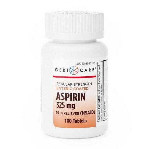 McKesson, Pain Relief Geri-Care  325 mg Strength Aspirin Tablet 100 per Bottle, Count of 12