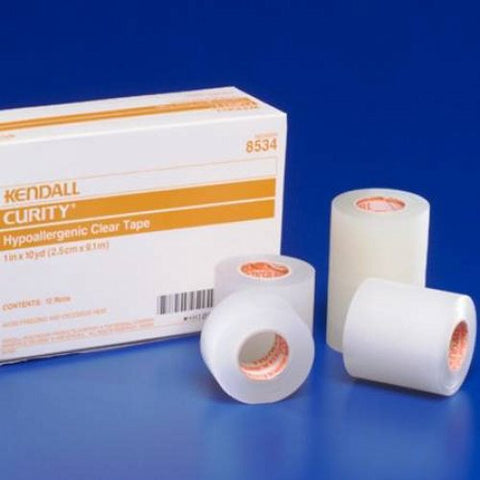 Medical Tape Curity Plastic 1/2 Inch X 10 Yard Transparent NonSterile 24 Count by Cardinal