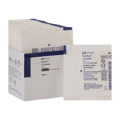 Cardinal, I.V. / Drain Split Dressing Excilon Gauze 2 X 2 Inch Square Sterile, 1 Pack