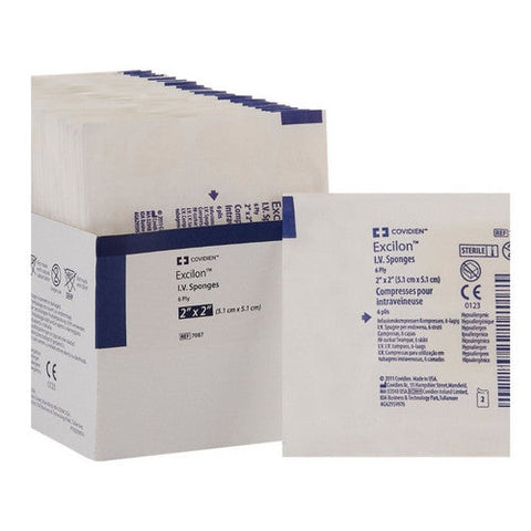 Cardinal, I.V. / Drain Split Dressing Excilon Gauze 2 X 2 Inch Square Sterile, Case Of 20