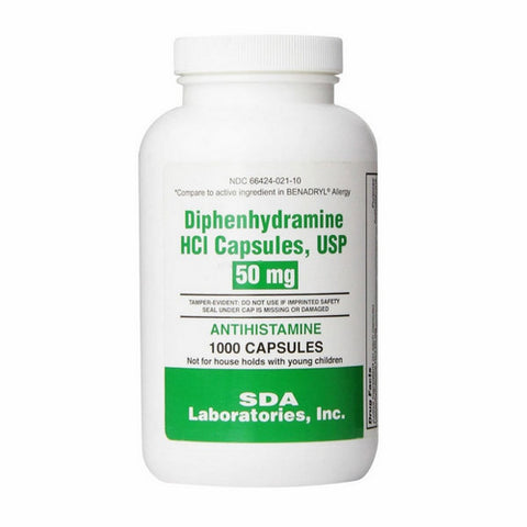 SDA Labs, Diphenhydramine HCL, 50mg, 1000 Caps