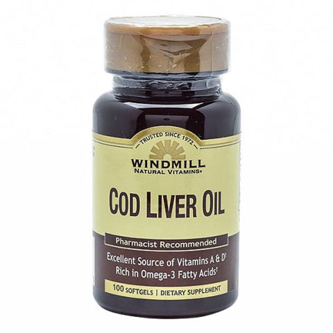 Windmill Health, Cod Liver Oil, 100 Softgels