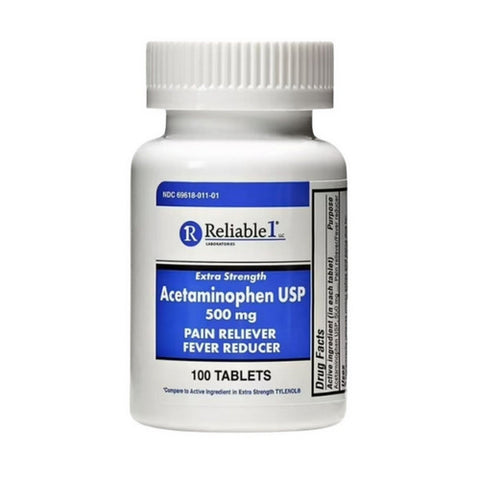Reliable1, Acetaminophen, 500 mg, 100 Tabs