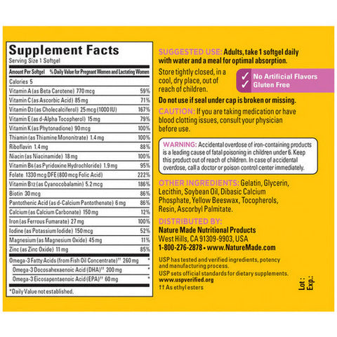 Nature Made, Prenatal Multi with DHA, 60 Tabs