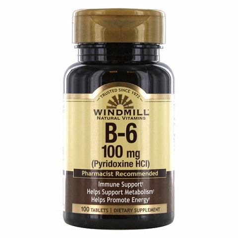 Windmill Health, Vitamin B-6, 100mg, 100 Tabs