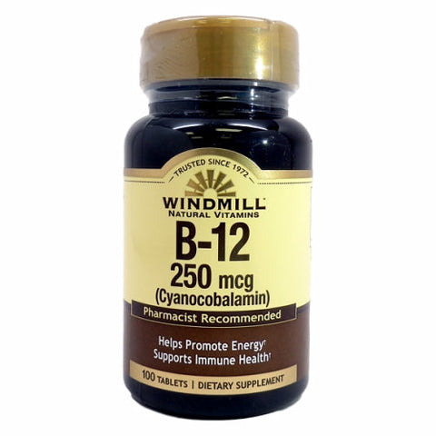 Windmill Health, Vitamin B12, 250mcg, 100 Tabs