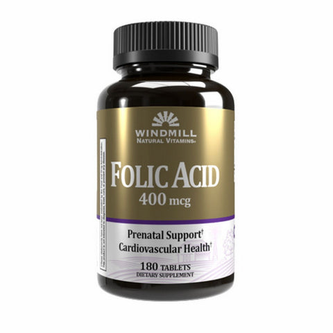 Windmill Health, Folic Acid, 400 mcg, 180 Tabs