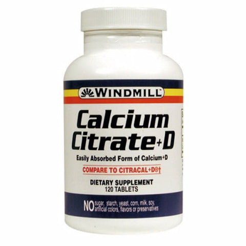 Windmill Health, Calcium Citrate + D, 60 Tabs