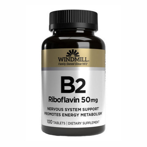 Windmill Health, Vitamin B2, 50mg, 100 Tabs