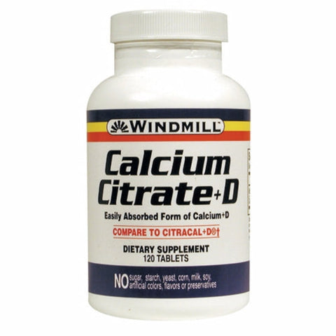 Windmill Health, Calcium Citrate + D, 120 Tabs