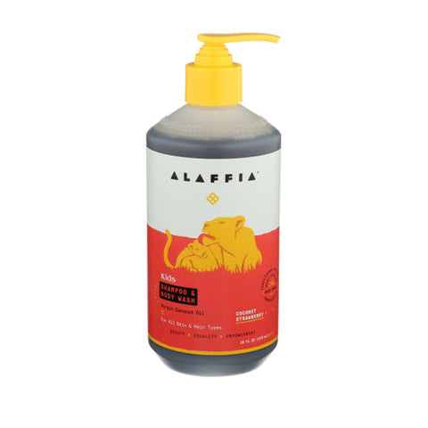 Alaffia, Shampoo & Body Wash Coconut Strawaberry for Babies, 16 Oz