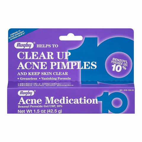 Rugby, Benzoyl Peroxide Gel 10%, 1.5 Oz