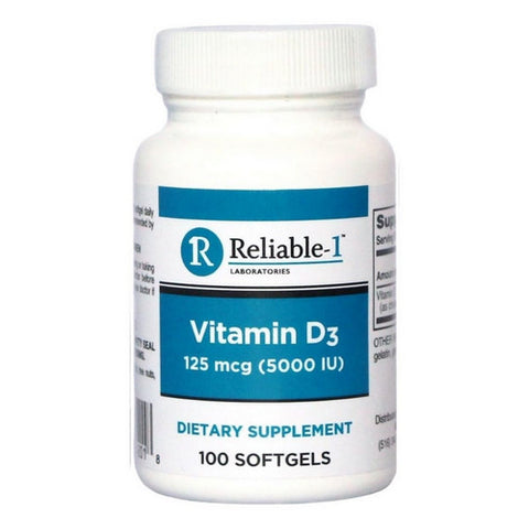 Reliable1, Vitamin D3, 5000 IU, 100 Softgels