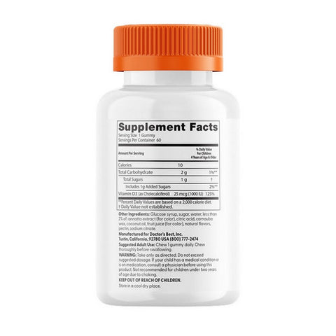 Doctors Best, Vitamin D3 Kids Gummies, 60 Gummies