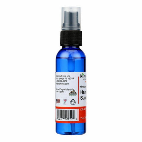 Brittaine's Thyme, Organic Hand Sanitizer, Orange 2 Oz