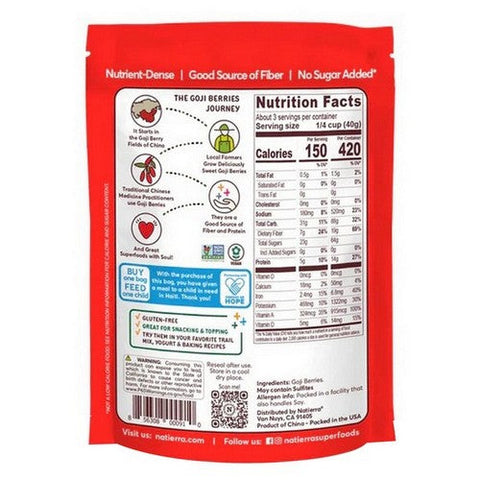 Natierra, Goji Berries, 4 Oz(Case Of 12)