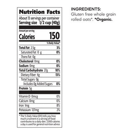 Natures Path, Organic Oats Old Fashioned, 18 Oz(Case Of 6)