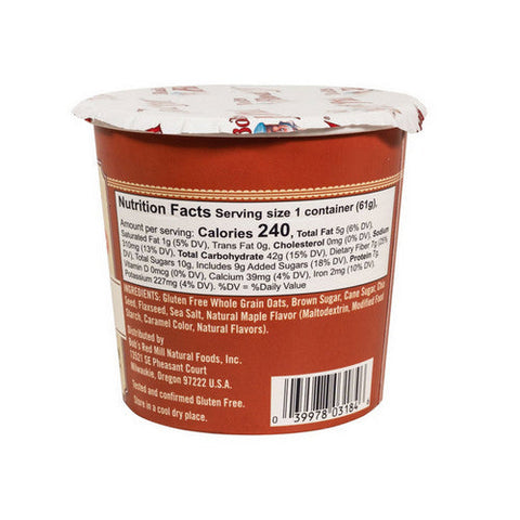 Bobs Red Mill, Oatmeal Cup Mapple Brown Sugar, 2.15 Oz(Case Of 12)