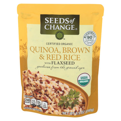 Seeds of Change, Organic Quinoa Brown And Red Rice With Flaxseed, 8.5 Oz(Case Of 12)