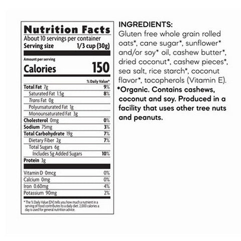 Natures Path, Organic Coconut And Cashew Butter, 11 Oz(Case Of 8)