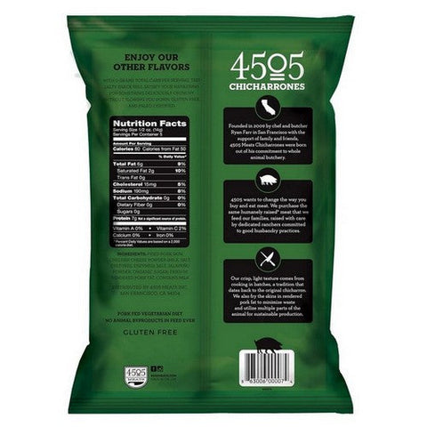 4505 Meats, J Alapeno Cheddar Fried Pork Rinds, 2.5 Oz(Case Of 12)