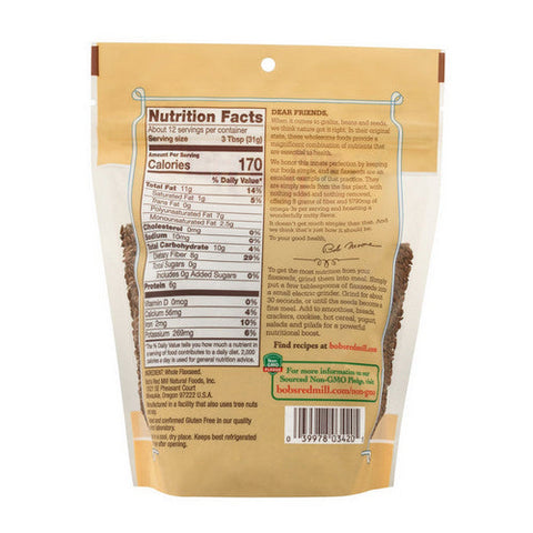 Bobs Red Mill, Flaxseed Brown, 13 Oz(Case Of 4)