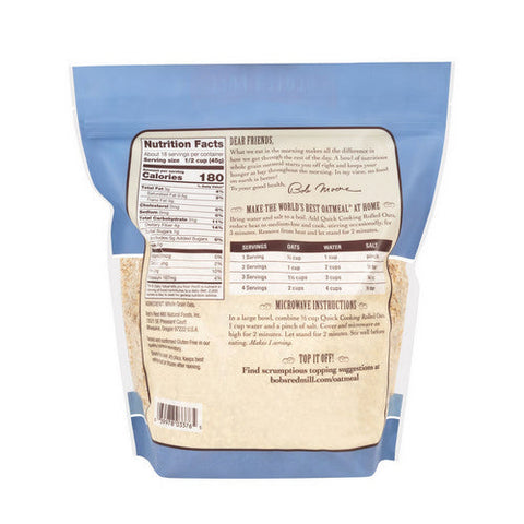 Bobs Red Mill, Quick Cooking Rolled Oats, 28 Oz(Case Of 4)