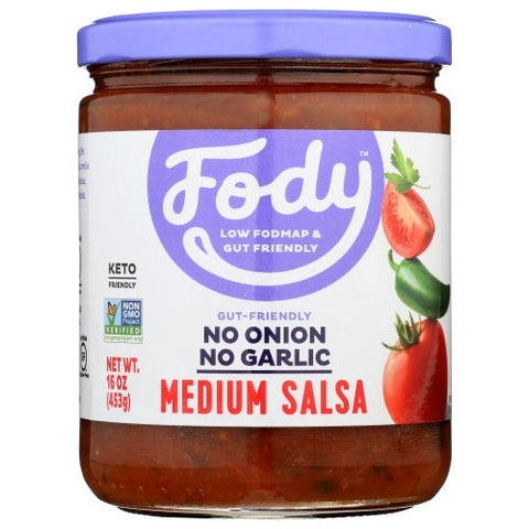 Fody Food Co, Salsa Med Low Fodmap, 16 Oz