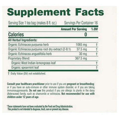Traditional Medicinals, Organic Echinacea Plus Tea, 16 Bags