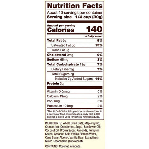 Bobs Red Mill, Homestyle Granola Cranberry Almond, 11 Oz(Case Of 6)